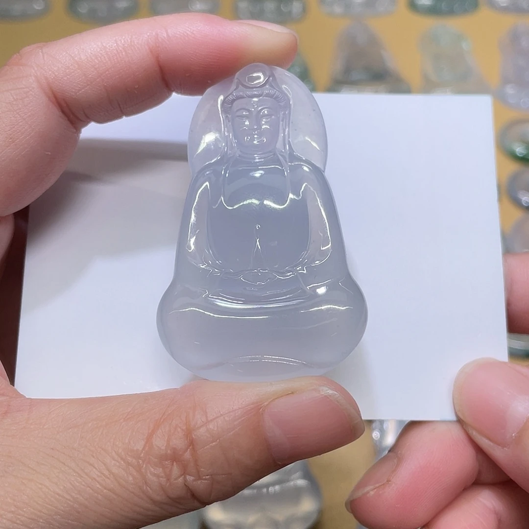 翡翠未镶嵌颈饰一刀切素衣