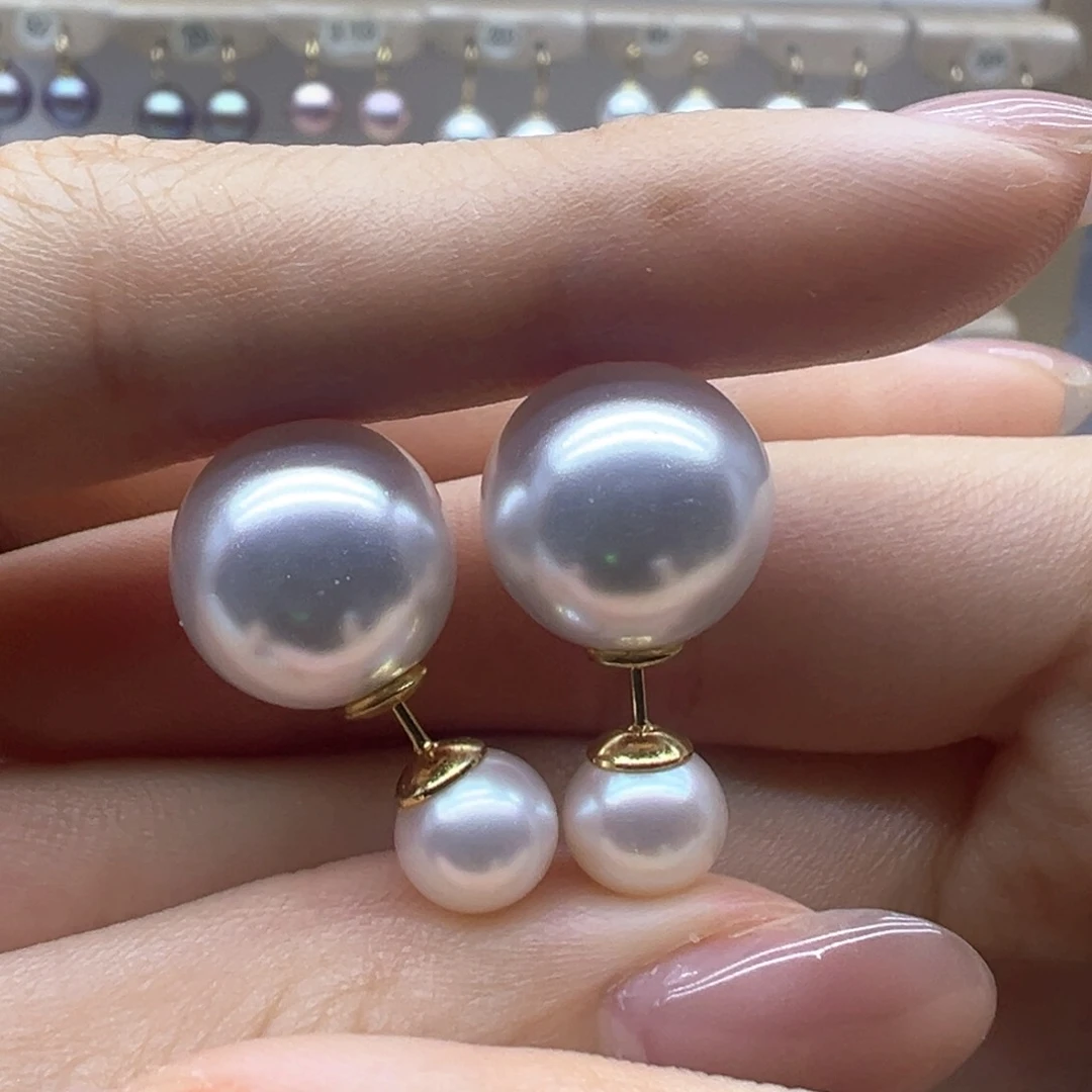 银S925镶嵌淡水珍珠耳饰