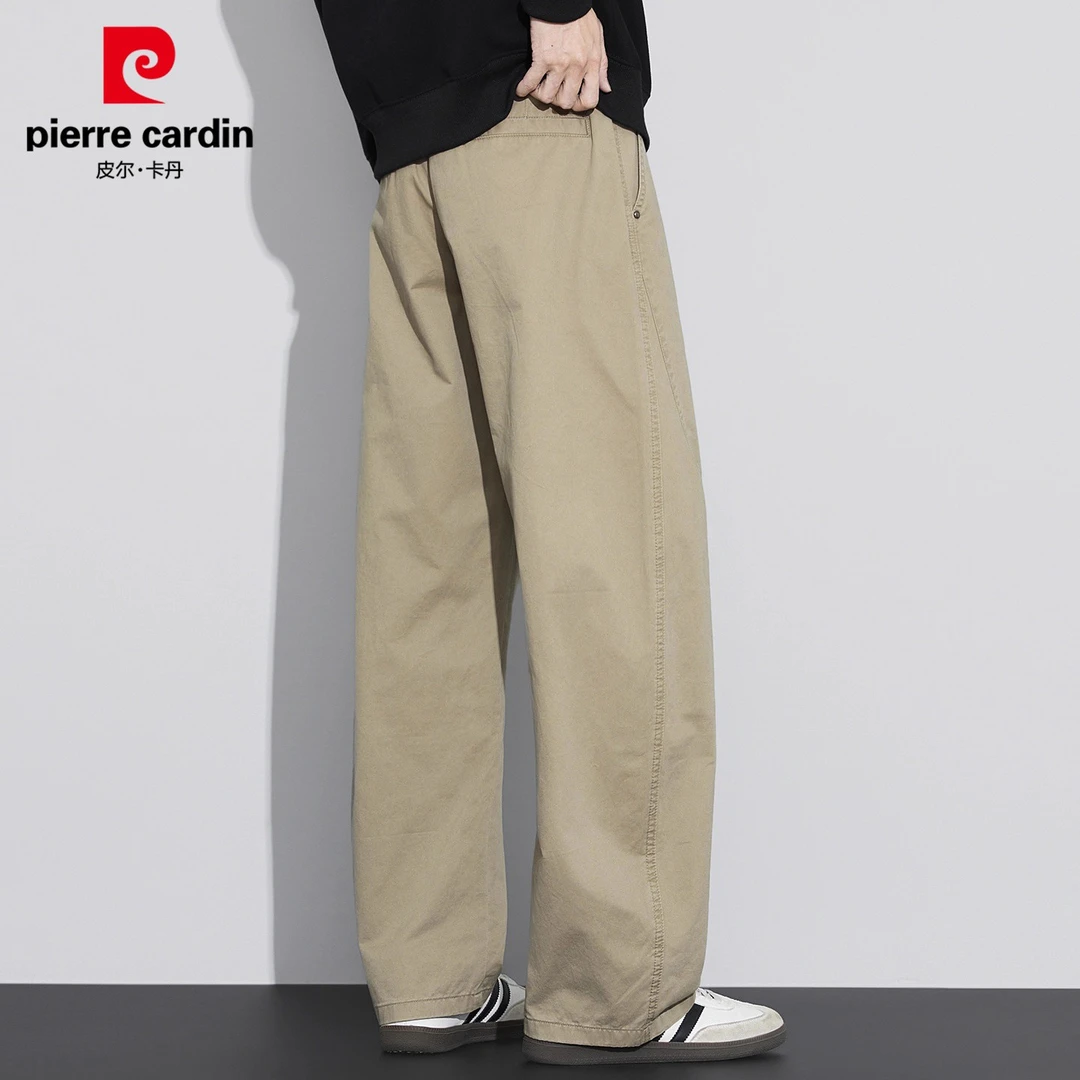 【100%纯棉】皮尔卡丹高端男士休闲裤2025秋季美式直筒运动长裤男装