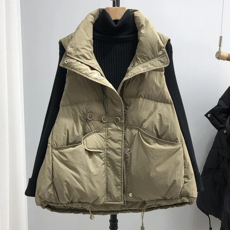 羽绒服马甲女短款时尚洋气韩版立领鸭绒背心马夹外套2025秋新款