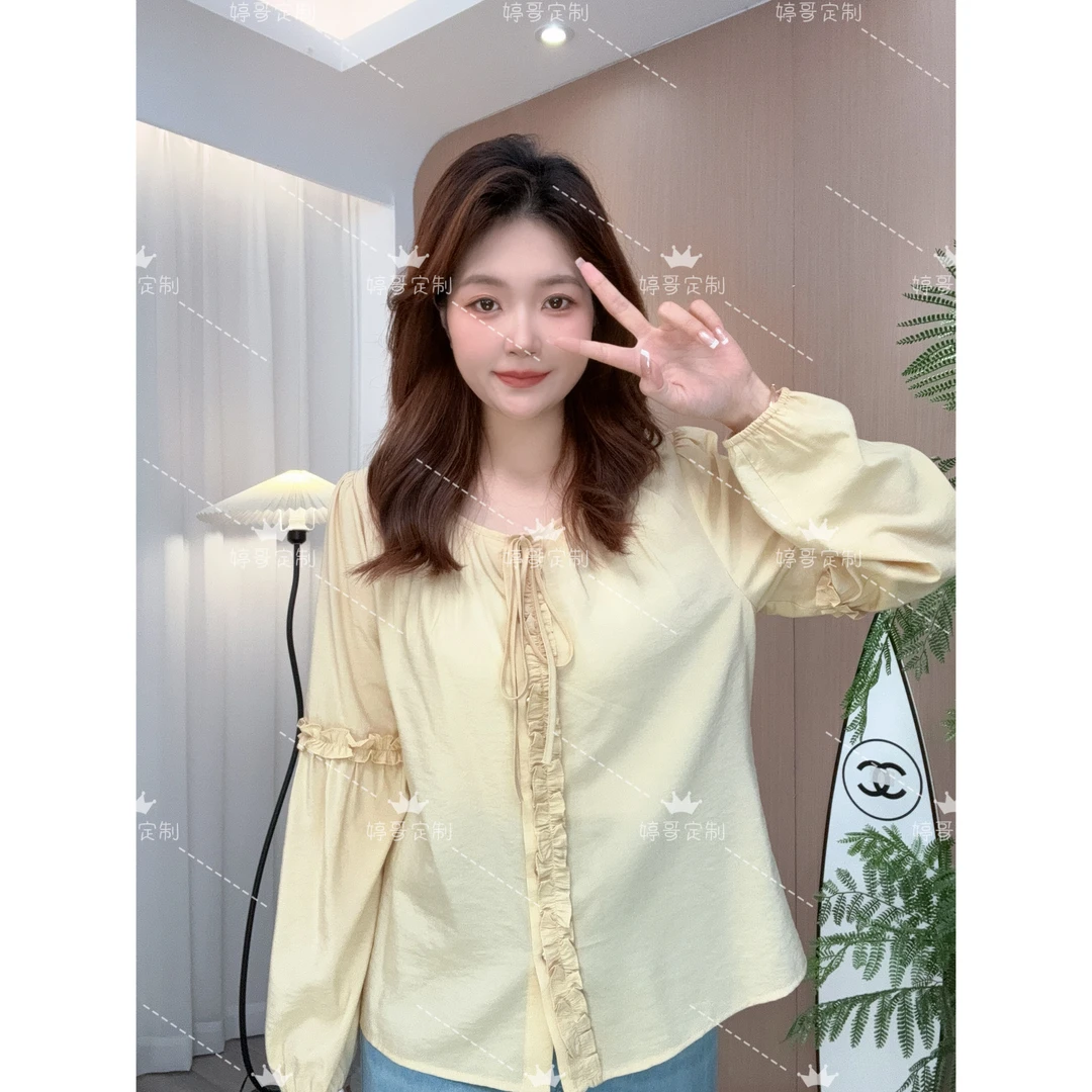 【 早秋上新 婷哥定制 暖秋枫叶】秋季大码女装长袖上衣TGW41656