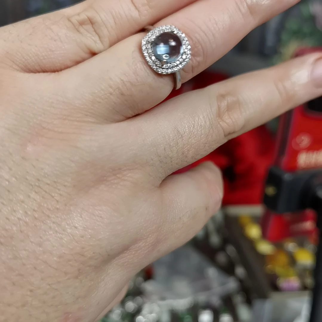 托帕石戒指银S925镶嵌
