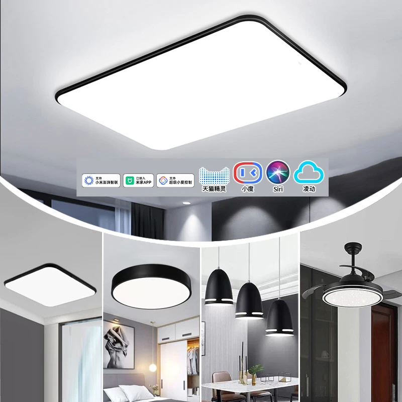 雷士照明led吸顶灯大客厅灯卧室灯现代简约超薄黑色家用全屋灯具