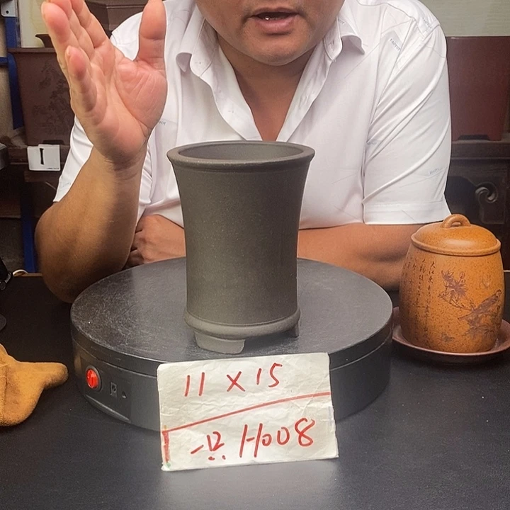 紫砂花盆货号一只H008