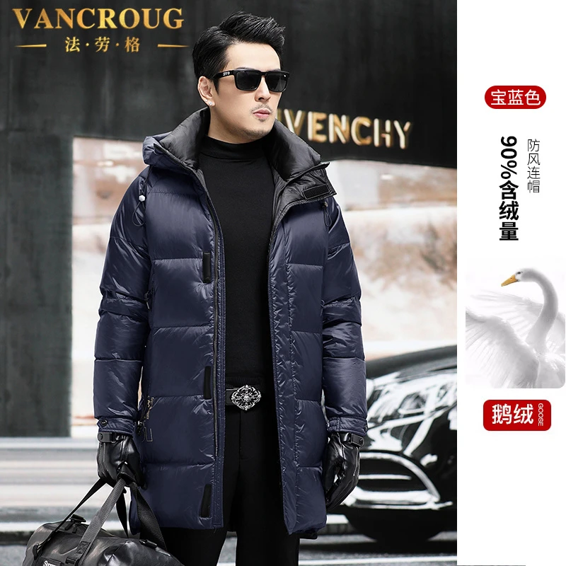 VANCROUG/法劳格羽绒服男士冬季中长款加厚保暖时尚休闲防寒外套