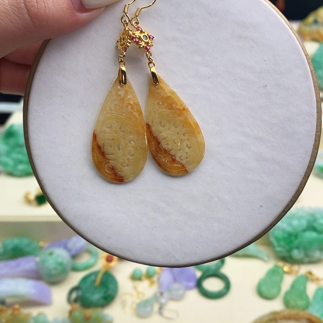 翡翠未镶嵌耳饰耳饰