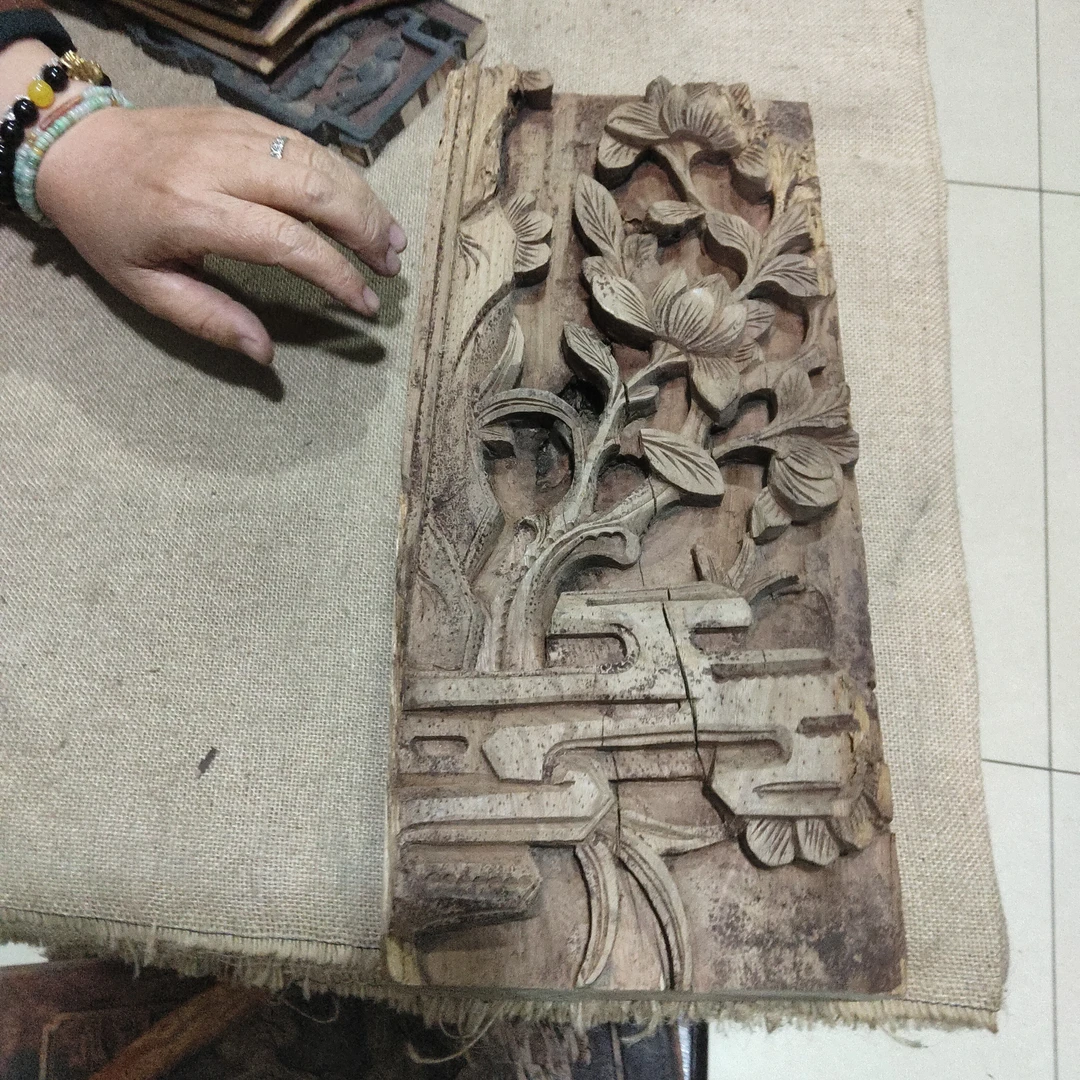 老物件老木雕老花板