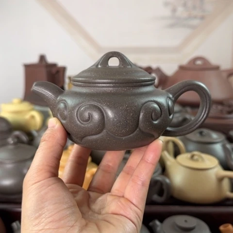 茶壶紫砂梨皮天青泥料250c c