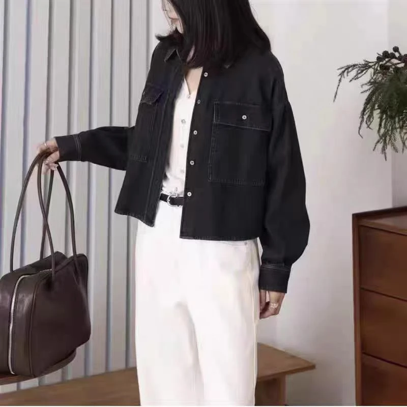 W-1341【max】春季新款 简约水洗牛仔衬衫外套女