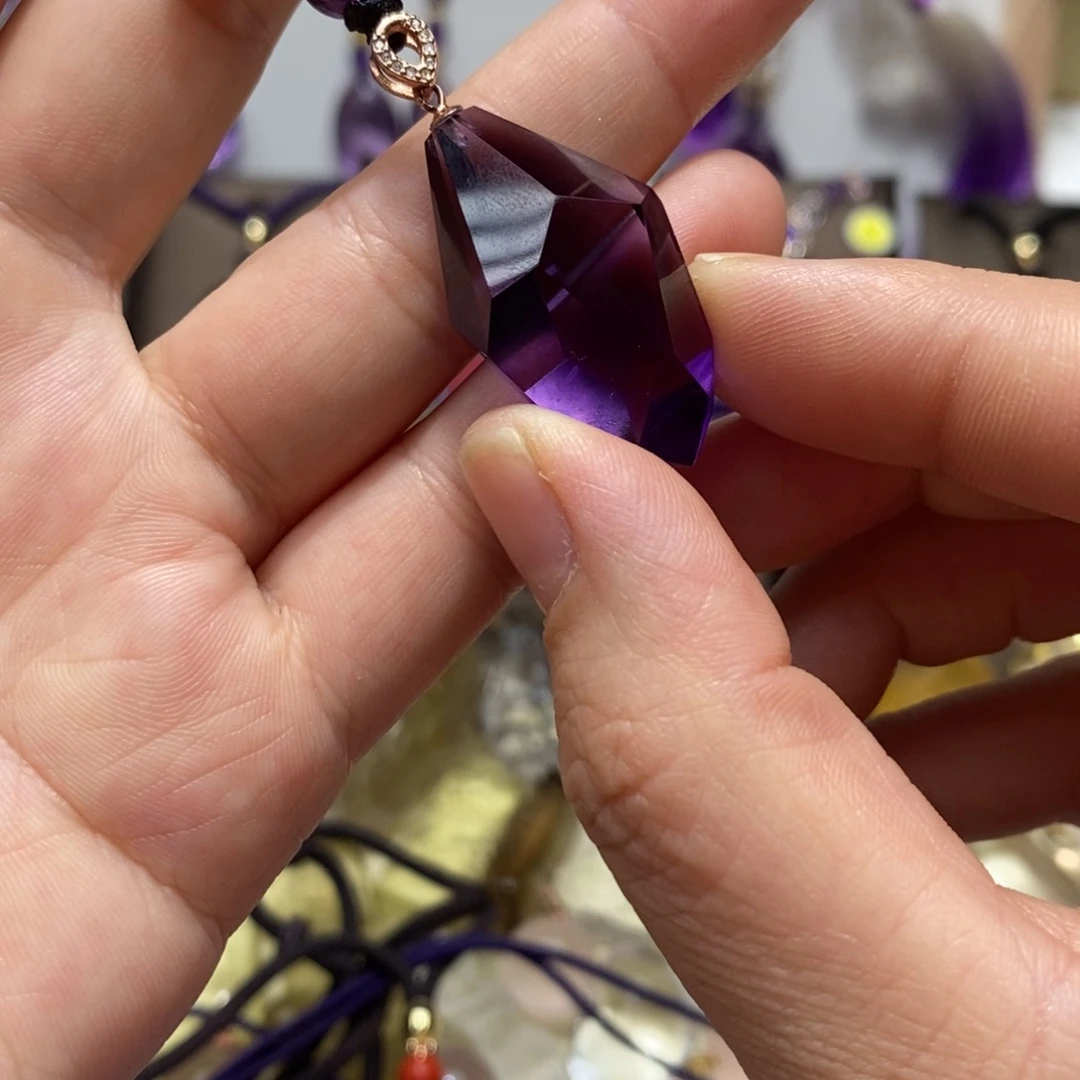 银S925镶嵌吊坠(赠链)紫晶紫水晶随行吊坠