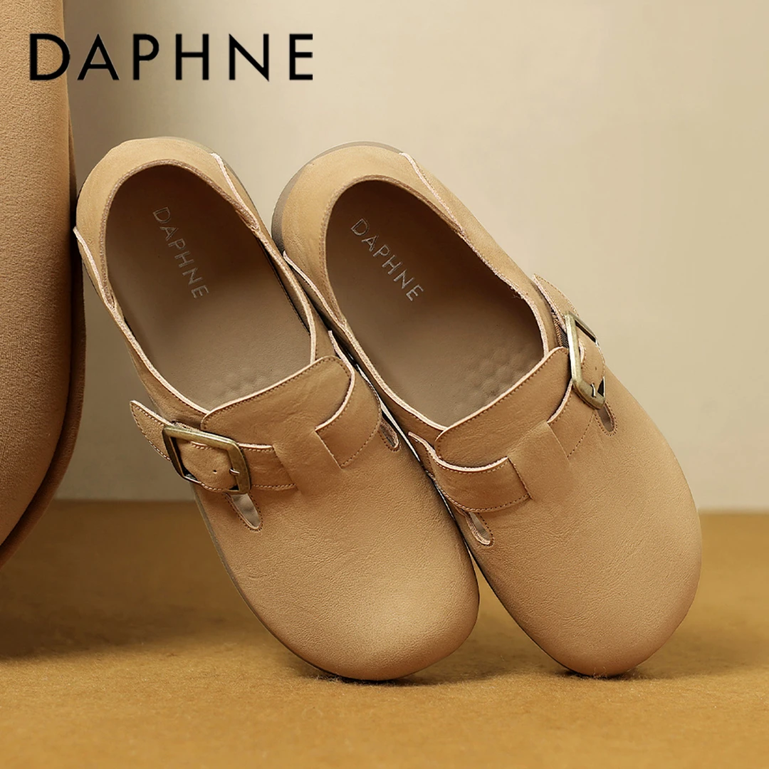 达芙妮复古勃肯鞋女2025春季爆款一脚蹬踩屎感懒人鞋平底休闲单鞋