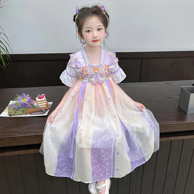 儿童汉服裙3-6岁小女孩中国风夏季2025新款2岁古风裙子女童连衣裙