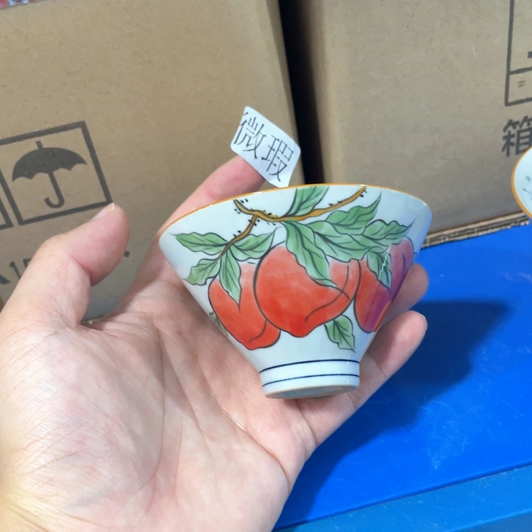 釉下手绘茶具微瑕