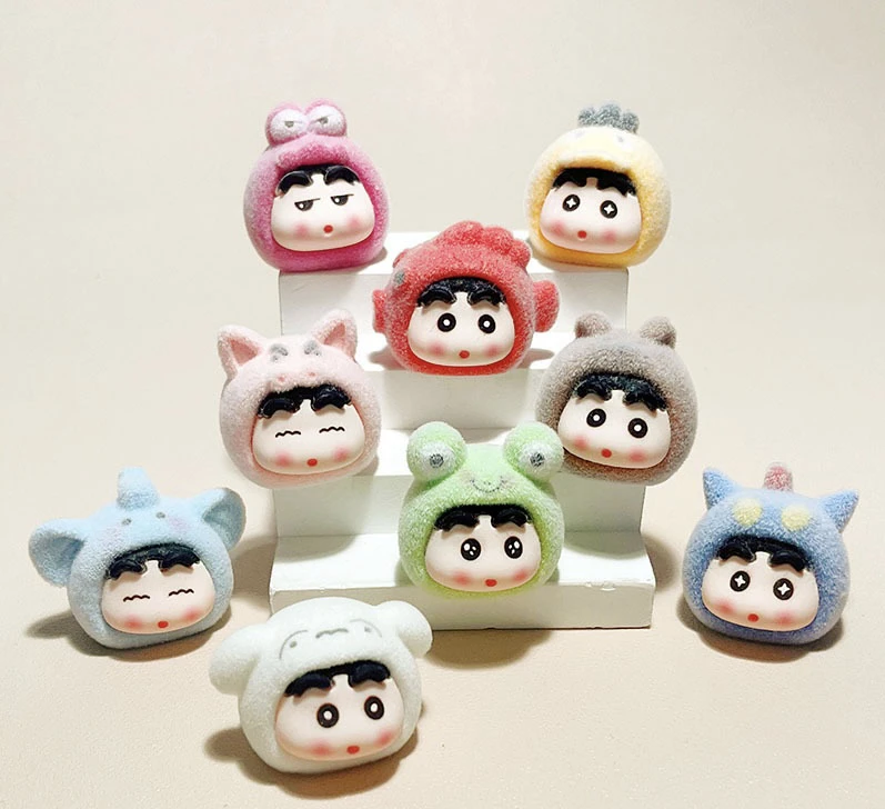 （直播拆➕许愿➕对碰）植绒动物小新 树脂卡通玩具diy摆件