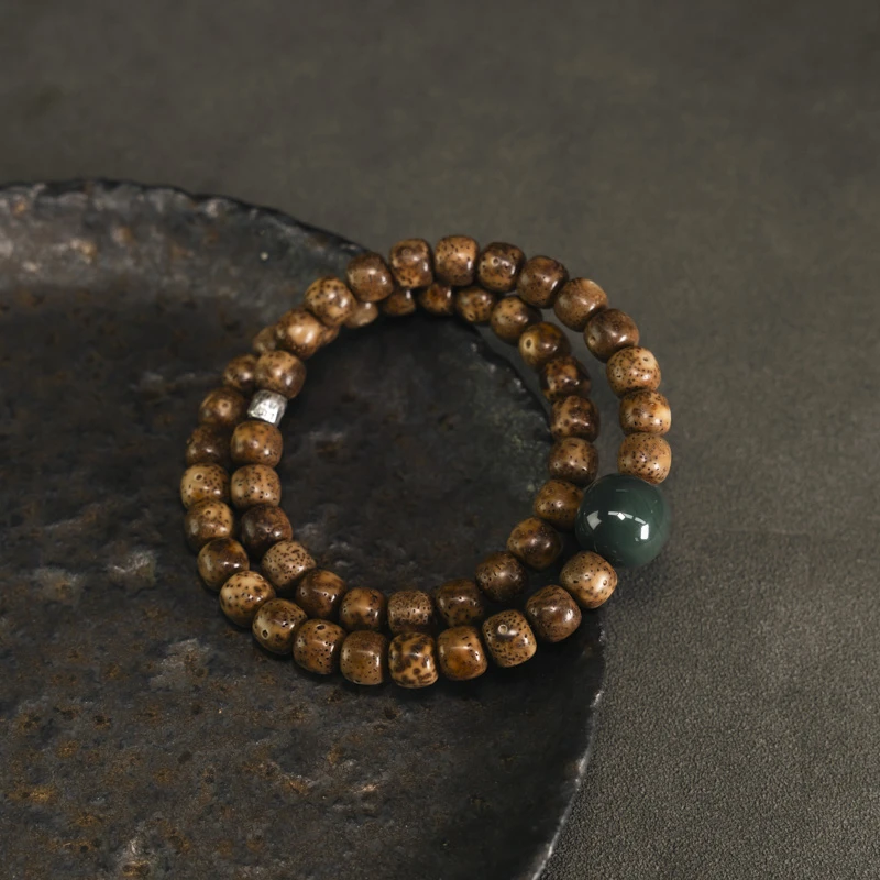 黄铜手链 原创手工可盘玩复古手串女 个性潮流民族风双圈手链男生