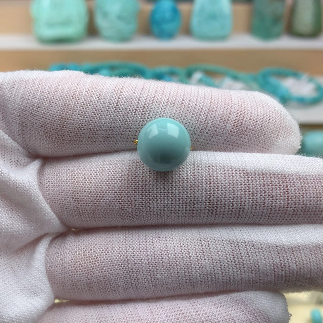 未镶嵌绿松石珠宝奇石11.3mm