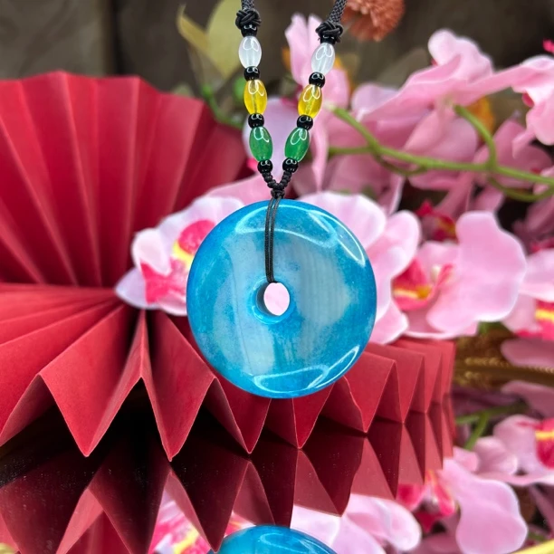 【正品保障】E004精美百搭丝绒品项链吊坠平安扣饰品（多样性发一）