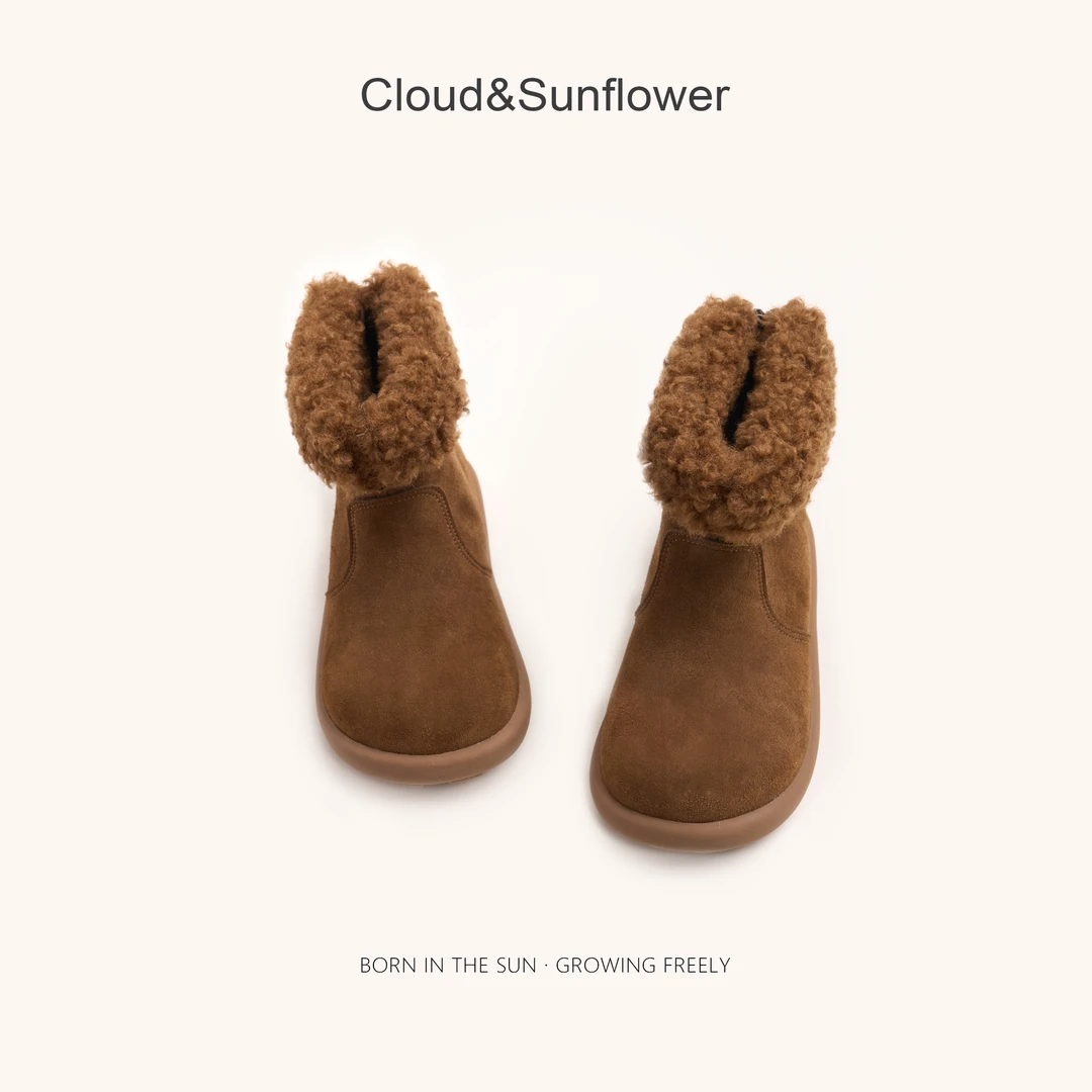 【云朵小葵】女童冬季新年款新款潮流百搭时尚洋气毛绒中筒雪地靴