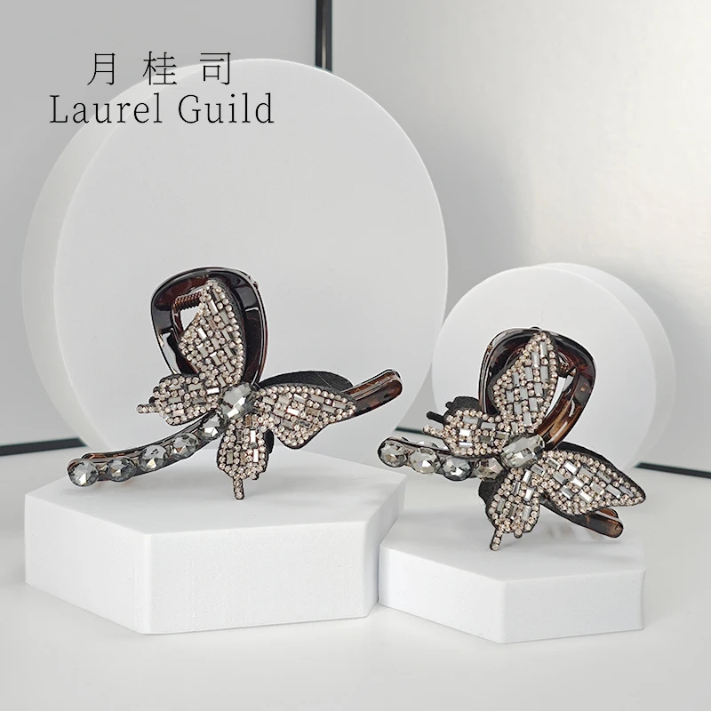 月桂司 优雅蝴蝶气质轻奢百搭抓夹鲨鱼夹 YN119