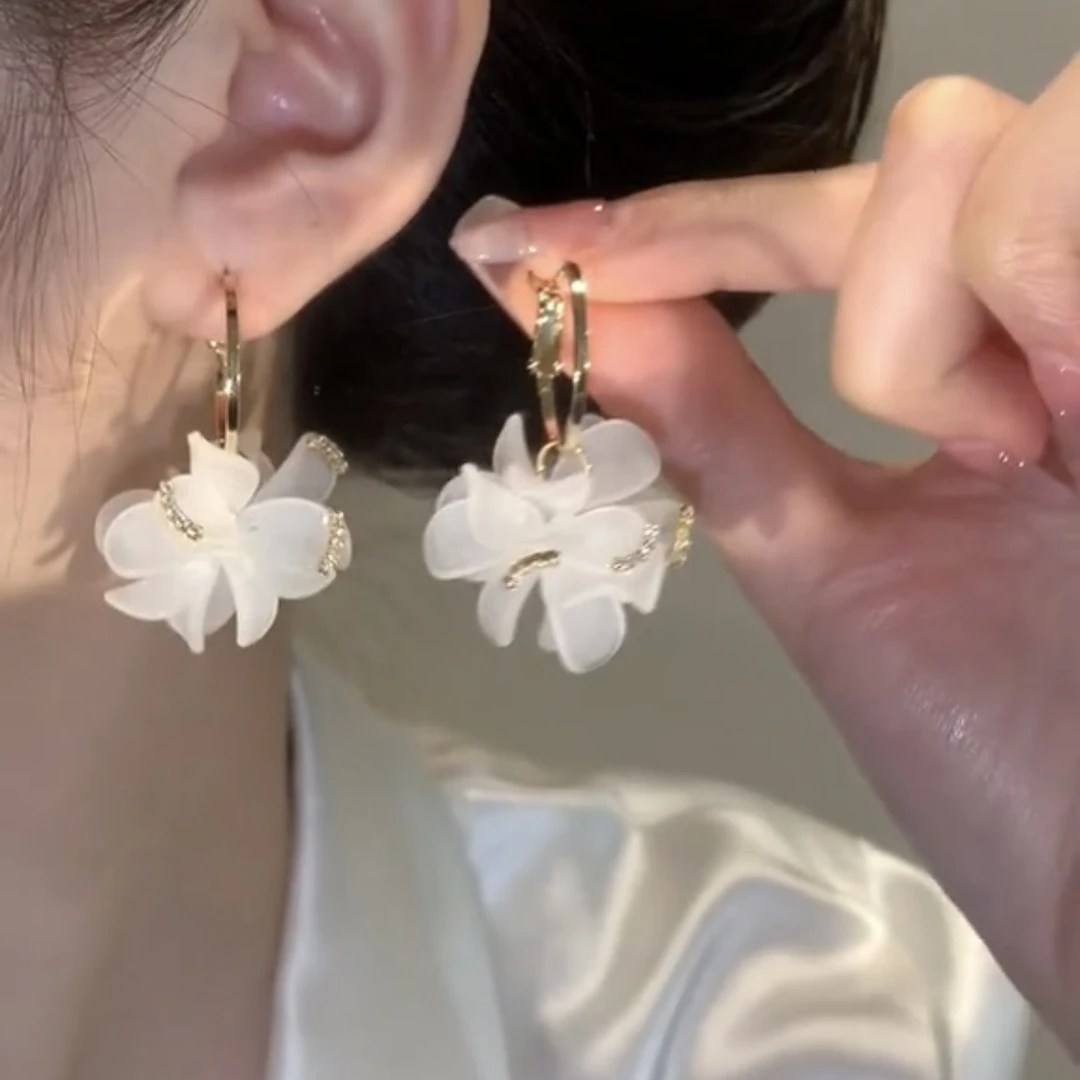 铜合金合成锆石手镯 铜合金合成锆石耳饰 【花海】网红超仙时尚调节