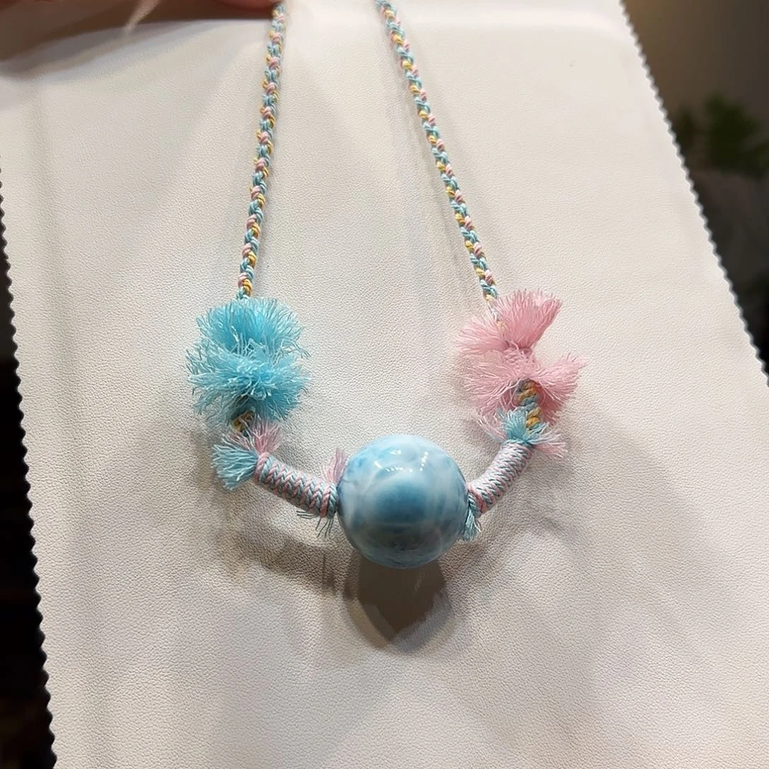 针钠钙石（海纹石）未镶嵌项链28mm