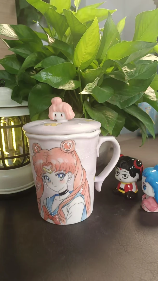 【瓷韵】美少女系列手工手绘盖杯