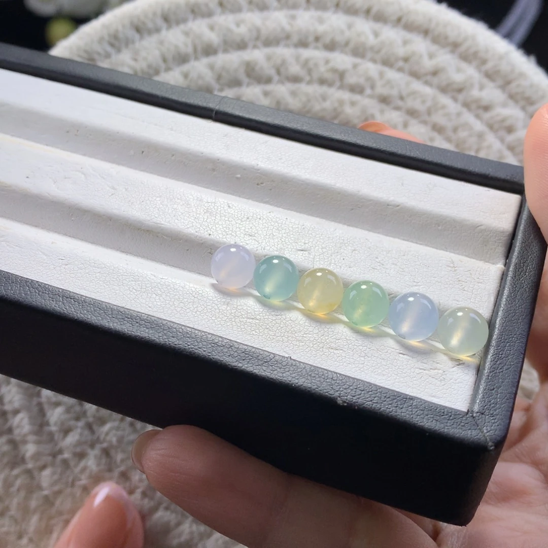 翡翠未镶嵌手串卡7.5六六大顺