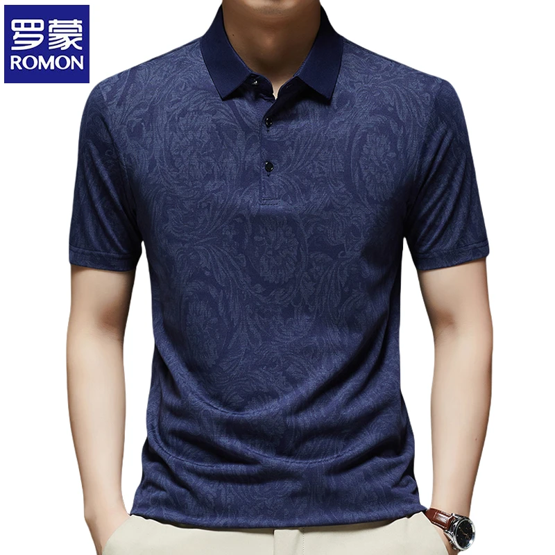 罗蒙冰丝凉感polo衫男夏季薄款中老年短袖t恤爸爸装商务休闲上衣