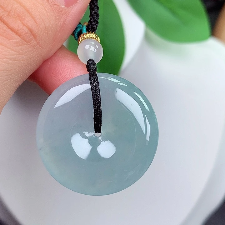 颈饰未镶嵌翡翠平安扣 28.8x6.4mm