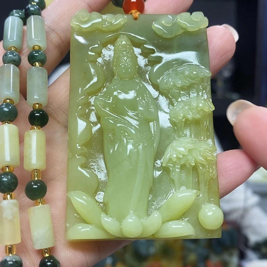 未镶嵌岫玉挂件吊坠项链