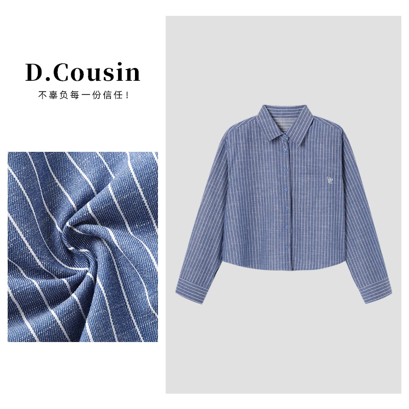 D.cousin 长袖衬衫女新款轻奢高级感上衣洋气时髦 2044