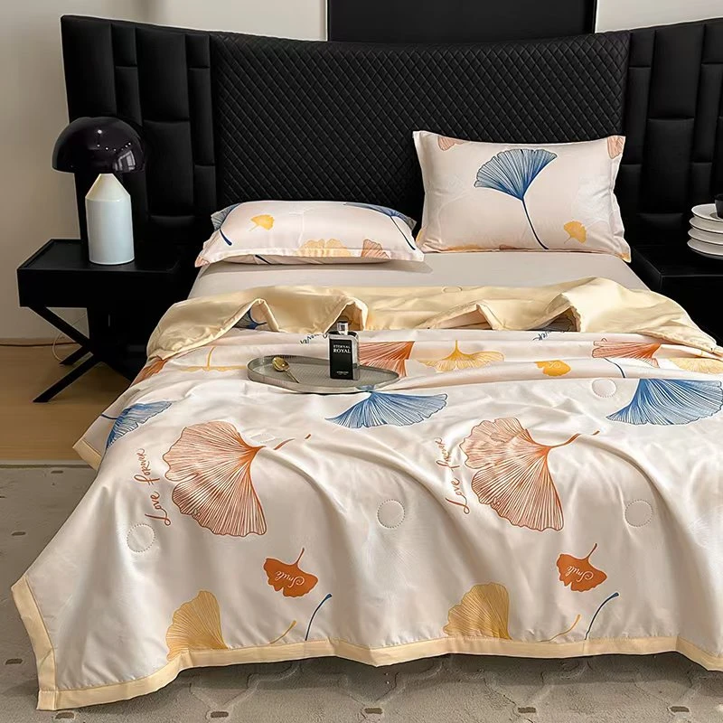 【试睡30天】派匹乐水洗棉被亲肤柔软宿舍150*200cm夏被杏叶流光