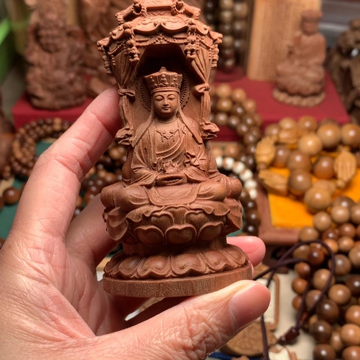 檀香木把件老山檀西方三圣