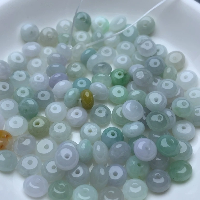 【闪购商品】翡翠手链未镶嵌卡4x7多宝鼓珠40颗