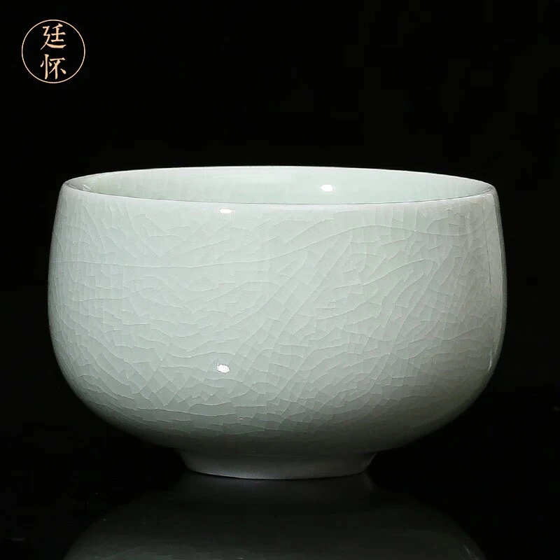 廷怀窑茶杯汝窑罗汉杯陶瓷品茗杯杯主人杯单杯汝瓷开片汝窑主人杯