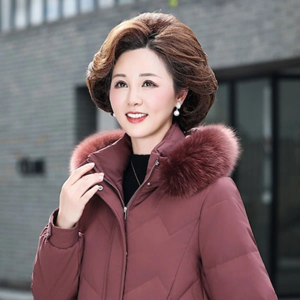 直播福利/2025新款/安哥拉红/酱紫色/浅卡其色/妈妈装羽绒服