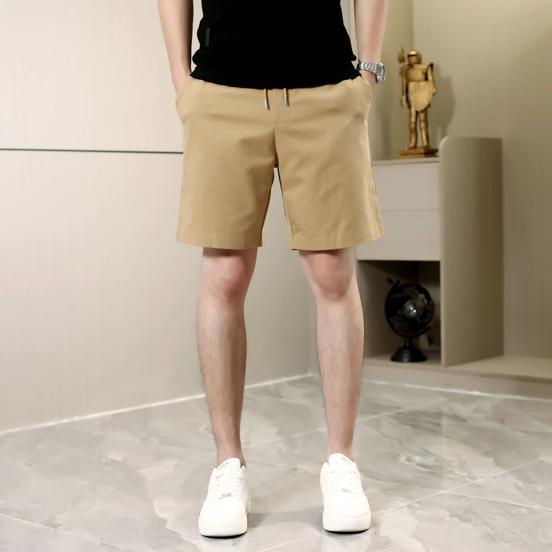 天丝莱赛尔男士夏季修身高品质男短裤休闲简约纯色潮流短裤百搭款