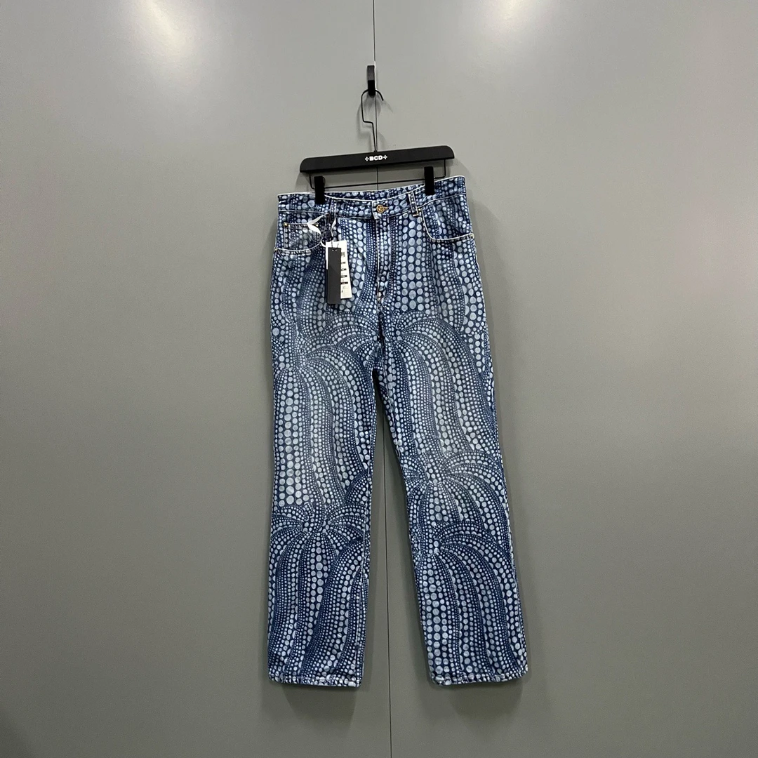 全新未使用 LouisVuitton/路易威登 草间弥生 南瓜波点满印长裤