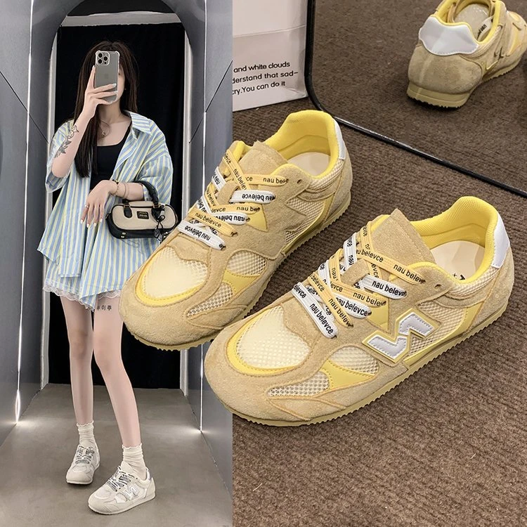【开学季】2025【奶油网面德训鞋】巴黎时装秀设计师款时尚百搭休闲鞋