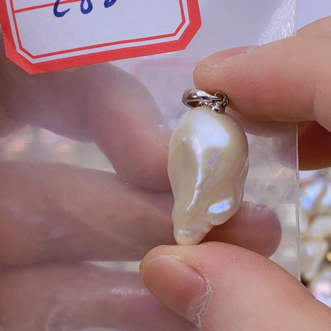 淡水珍珠银S925镶嵌吊坠(赠链)