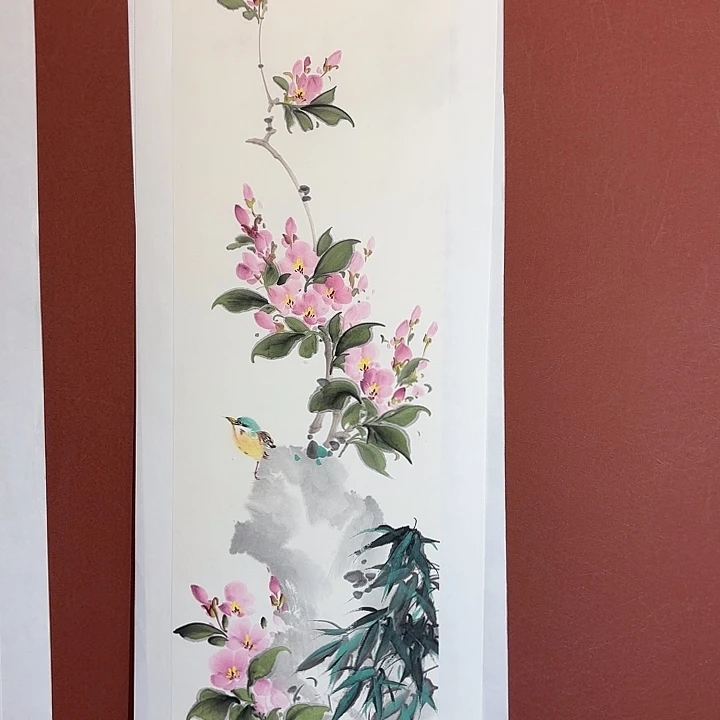 国画听兰老师花鸟