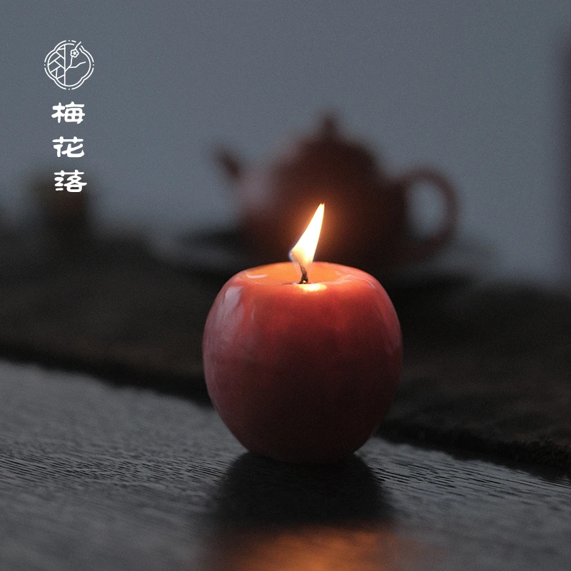 梅花落手工苹果蜡烛圣诞平安果无香款茶室家居氛围创意礼品节日礼