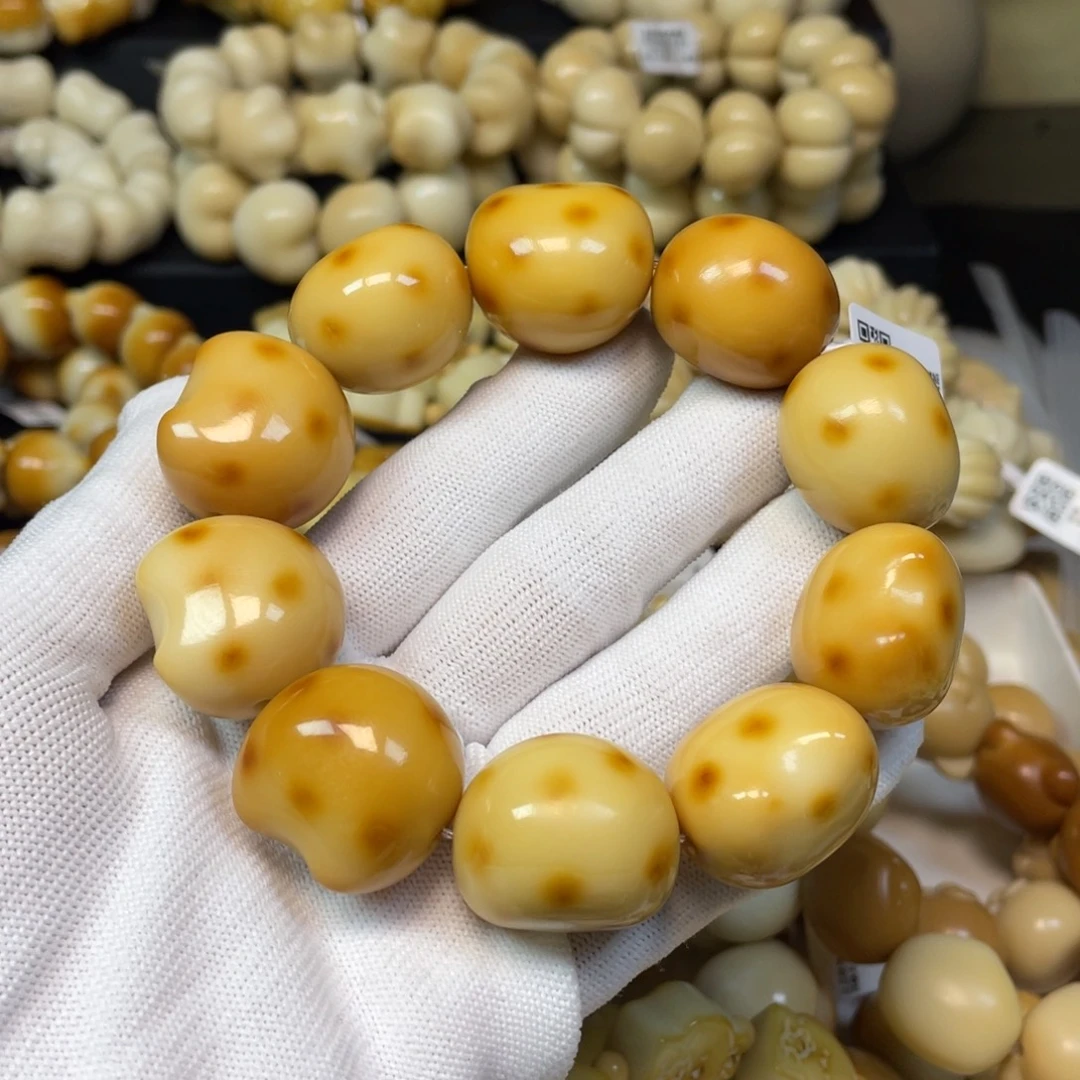 手串菩提根/象牙果132豹纹月亮瑕疵