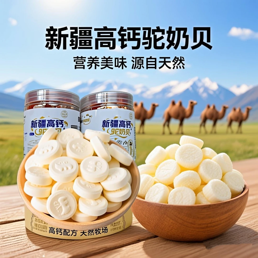 （拍二发三）新疆特产高钙驼奶片草原奶片健康营养零食奶香浓郁