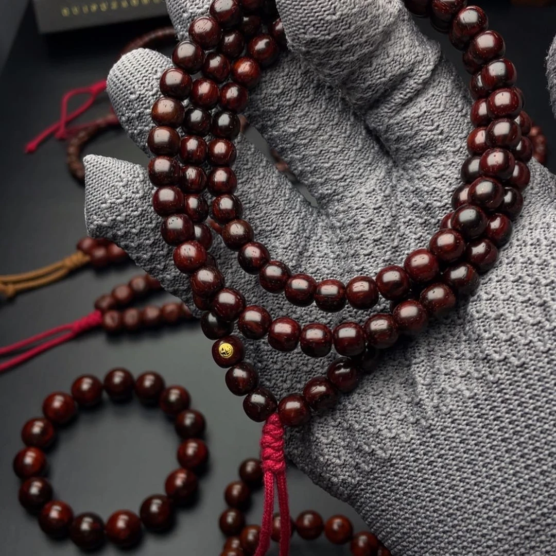 万***』小叶紫檀手串/手链L琴料黑飘红精工无胶膜