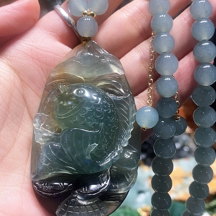 岫玉未镶嵌毛衣链