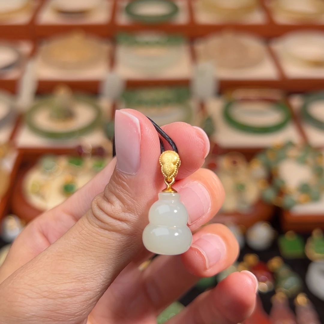 和田玉银S925镶嵌挂件