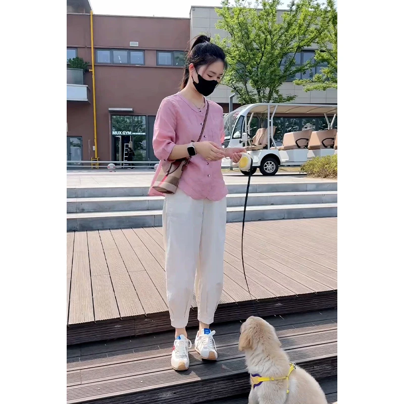 韩系高级感穿搭套装女2025超过夏装气质懒惰风衬衫休闲裤两件套装