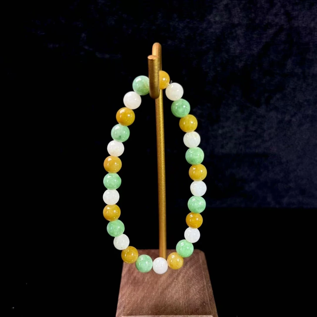 天然缅甸A货三彩手串/ZHX25064/中鸿信拍卖