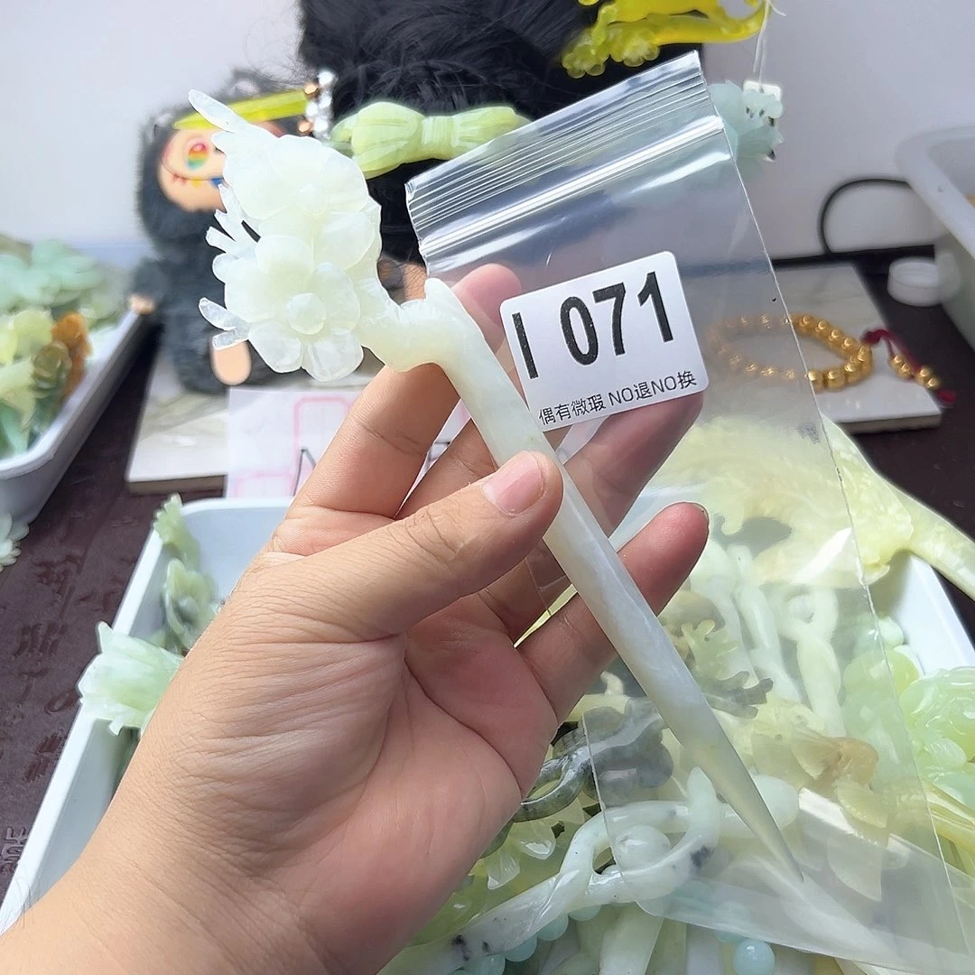 合金蛇纹石玉发饰冬*